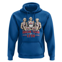 Dream Team of 1776 Funny Founding Fathers Basketball Players Hoodie Patriotic Sports Team Parody 4th of July 250th Anniversary
