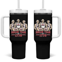 Dream Team of 1776 Funny Founding Fathers Basketball Players Tumbler With Handle Patriotic Sports Team Parody 4th of July 250th Anniversary