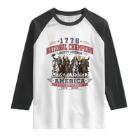 1776 National Champions Liberty Legends Vintage Raglan Shirt Horseback Founding Fathers America 250th Anniversary