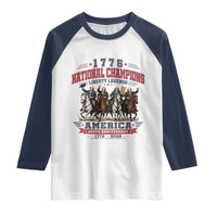 1776 National Champions Liberty Legends Vintage Raglan Shirt Horseback Founding Fathers America 250th Anniversary