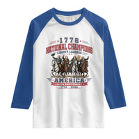 1776 National Champions Liberty Legends Vintage Raglan Shirt Horseback Founding Fathers America 250th Anniversary