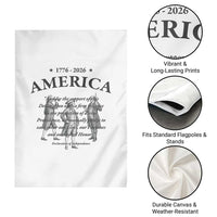 Declaration of Independence Sacred Honor Quote Graphic Garden Flag Vintage 1776 to 2026 America Patriotic History