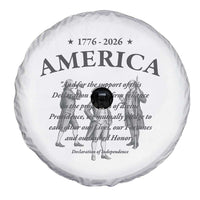 Declaration of Independence Sacred Honor Quote Graphic Spare Tire Cover Vintage 1776 to 2026 America Patriotic History