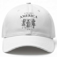 Declaration of Independence Sacred Honor Quote Graphic Baseball Cap Vintage 1776 to 2026 America Patriotic History