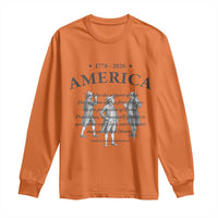 Declaration of Independence Sacred Honor Quote Graphic Long Sleeve Shirt Vintage 1776 to 2026 America Patriotic History