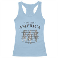 Declaration of Independence Sacred Honor Quote Graphic Racerback Tank Top Vintage 1776 to 2026 America Patriotic History