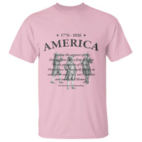 Declaration of Independence Sacred Honor Quote Graphic T Shirt Vintage 1776 to 2026 America Patriotic History