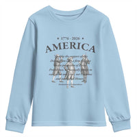 Declaration of Independence Sacred Honor Quote Graphic Youth Sweatshirt Vintage 1776 to 2026 America Patriotic History
