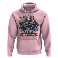USA 250th Tour 2026 Founding Fathers Rock Concert Hoodie Funny Mount Rushmore Rock Stars Semiquincentennial