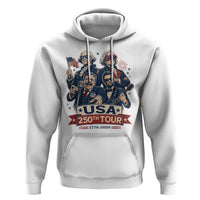 USA 250th Tour 2026 Founding Fathers Rock Concert Hoodie Funny Mount Rushmore Rock Stars Semiquincentennial