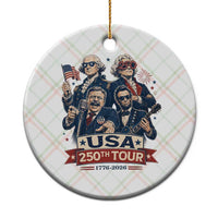USA 250th Tour 2026 Founding Fathers Rock Concert Ceramic Ornament Funny Mount Rushmore Rock Stars Semiquincentennial