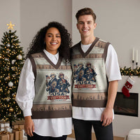 USA 250th Tour 2026 Founding Fathers Rock Concert V-Neck Knit Sweater Vest Funny Mount Rushmore Rock Stars Semiquincentennial