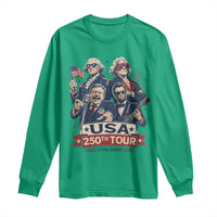 USA 250th Tour 2026 Founding Fathers Rock Concert Long Sleeve Shirt Funny Mount Rushmore Rock Stars Semiquincentennial