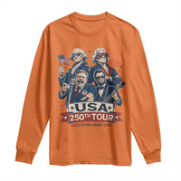 USA 250th Tour 2026 Founding Fathers Rock Concert Long Sleeve Shirt Funny Mount Rushmore Rock Stars Semiquincentennial