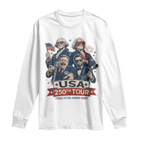USA 250th Tour 2026 Founding Fathers Rock Concert Long Sleeve Shirt Funny Mount Rushmore Rock Stars Semiquincentennial