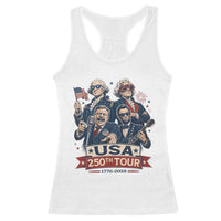 USA 250th Tour 2026 Founding Fathers Rock Concert Racerback Tank Top Funny Mount Rushmore Rock Stars Semiquincentennial