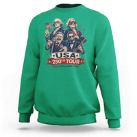 USA 250th Tour 2026 Founding Fathers Rock Concert Sweatshirt Funny Mount Rushmore Rock Stars Semiquincentennial