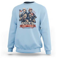 USA 250th Tour 2026 Founding Fathers Rock Concert Sweatshirt Funny Mount Rushmore Rock Stars Semiquincentennial