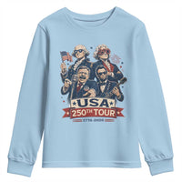 USA 250th Tour 2026 Founding Fathers Rock Concert Youth Sweatshirt Funny Mount Rushmore Rock Stars Semiquincentennial