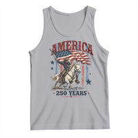 250 Years Since 1776 Cowboy on Horseback Tank Top Vintage Patriotic Western Style American Flag Semiquincentennial