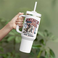 250 Years Since 1776 Cowboy on Horseback Tumbler With Handle Vintage Patriotic Western Style American Flag Semiquincentennial