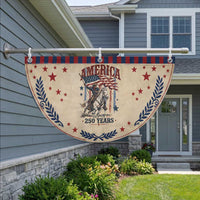 250 Years Since 1776 Cowboy on Horseback Patriotic Fan Flag Vintage Western Style American Flag Semiquincentennial