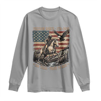 Vintage Cowboy and Soaring Eagle Freedom Ranch 1776 to 2026 Long Sleeve Shirt Proud to Ride American Flag 250th Anniversary