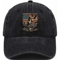 Vintage Cowboy and Soaring Eagle Freedom Ranch 1776 to 2026 Washed Cotton Baseball Cap Proud to Ride American Flag 250th Anniversary