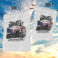 America Born to Ride Free 250 Years Biker Garden Flag American Flag Chopper Motorcycle Statue of Liberty 1776 to 2026 Semiquincentennial