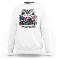 America Born to Ride Free 250 Years Biker Sweatshirt American Flag Chopper Motorcycle Statue of Liberty 1776 to 2026 Semiquincentennial
