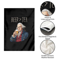 Beer Greater Than Tea Funny Founding Fathers Garden Flag American History Drinking Boston Tea Party Sarcasm