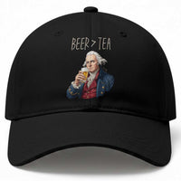 Beer Greater Than Tea Funny Founding Fathers Baseball Cap American History Drinking Boston Tea Party Sarcasm