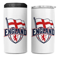 England Patriotic Crest St George Cross Flag Graphic 4 in 1 Can Cooler Tumbler English Lion Crest Heritage Pride Souvenir