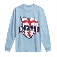 England Patriotic Crest St George Cross Flag Graphic Long Sleeve Shirt English Lion Crest Heritage Pride Souvenir