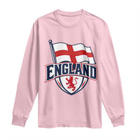 England Patriotic Crest St George Cross Flag Graphic Long Sleeve Shirt English Lion Crest Heritage Pride Souvenir