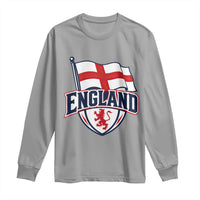 England Patriotic Crest St George Cross Flag Graphic Long Sleeve Shirt English Lion Crest Heritage Pride Souvenir