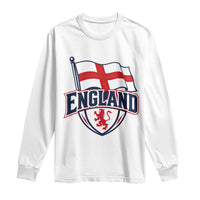 England Patriotic Crest St George Cross Flag Graphic Long Sleeve Shirt English Lion Crest Heritage Pride Souvenir