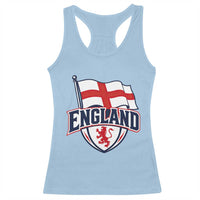 England Patriotic Crest St George Cross Flag Graphic Racerback Tank Top English Lion Crest Heritage Pride Souvenir
