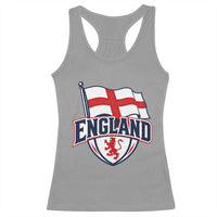 England Patriotic Crest St George Cross Flag Graphic Racerback Tank Top English Lion Crest Heritage Pride Souvenir