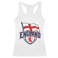 England Patriotic Crest St George Cross Flag Graphic Racerback Tank Top English Lion Crest Heritage Pride Souvenir