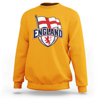 England Patriotic Crest St George Cross Flag Graphic Sweatshirt English Lion Crest Heritage Pride Souvenir