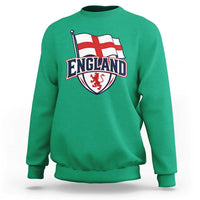 England Patriotic Crest St George Cross Flag Graphic Sweatshirt English Lion Crest Heritage Pride Souvenir