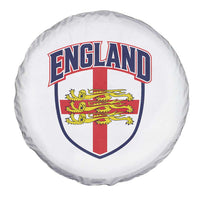 England Flag Lion Crest St George Cross Shield Crest Spare Tire Cover Vintage Patriotic English Sport Fan Graphic