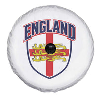 England Flag Lion Crest St George Cross Shield Crest Spare Tire Cover Vintage Patriotic English Sport Fan Graphic