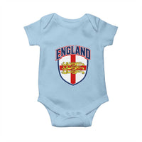 England Flag Lion Crest St George Cross Shield Crest Baby Onesie Vintage Patriotic English Sport Fan Graphic