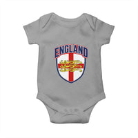 England Flag Lion Crest St George Cross Shield Crest Baby Onesie Vintage Patriotic English Sport Fan Graphic