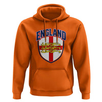 England Flag Lion Crest St George Cross Shield Crest Hoodie Vintage Patriotic English Sport Fan Graphic