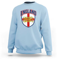 England Flag Lion Crest St George Cross Shield Crest Sweatshirt Vintage Patriotic English Sport Fan Graphic