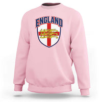England Flag Lion Crest St George Cross Shield Crest Sweatshirt Vintage Patriotic English Sport Fan Graphic