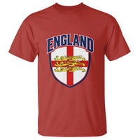 England Flag Lion Crest St George Cross Shield Crest T Shirt Vintage Patriotic English Sport Fan Graphic